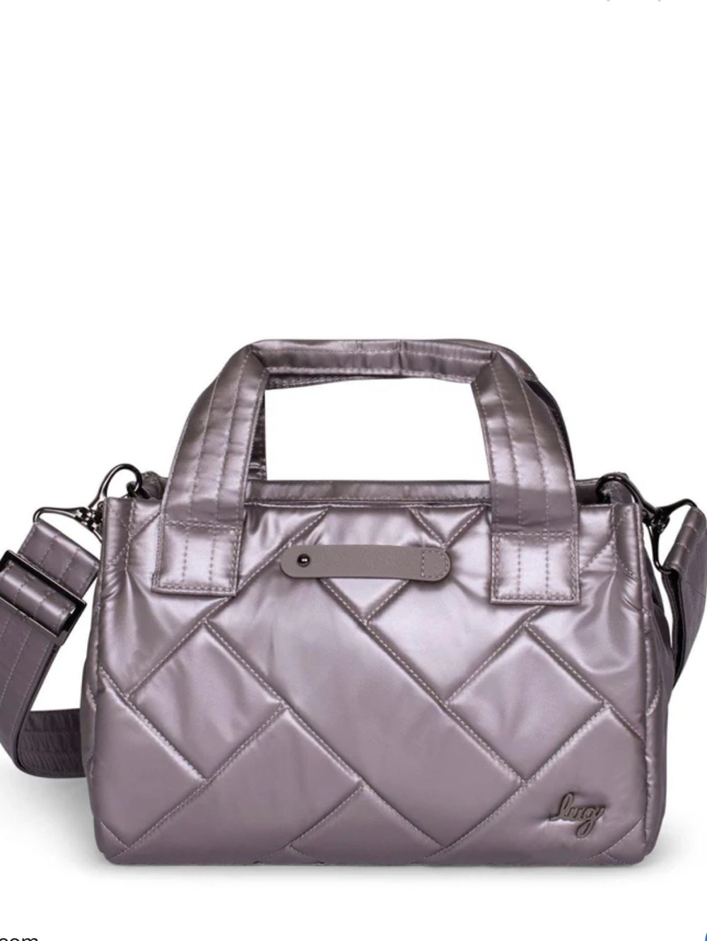 lug Quilted Metallic Lavender Crossbody Bag